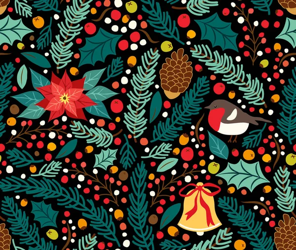 Şirin el çekilmiş kış tatil seamless modeli