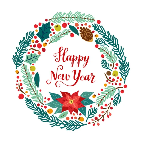 Rustik çiçek yeni yıl kartı şirin vintage el çekilmiş