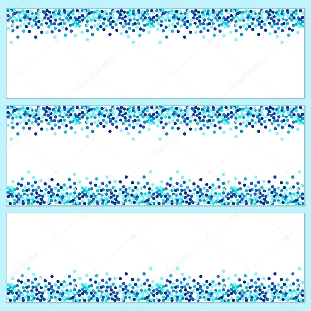 Set cute confetti frames and banners for your decoration