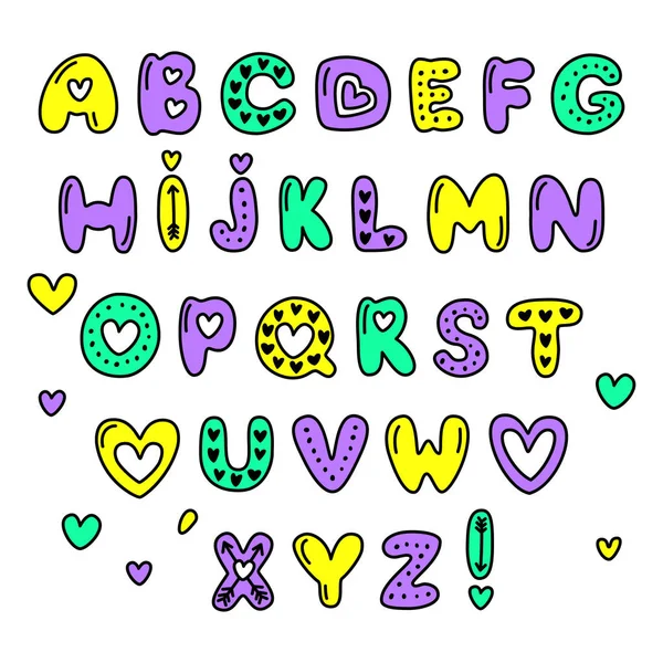 Mignon style années 80 Joyeuses Saint-Valentin typographie — Image vectorielle