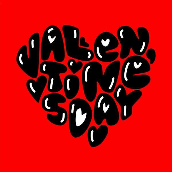 Mode mignonne style années 80 Joyeuses Saint-Valentin typographie lettrage — Image vectorielle