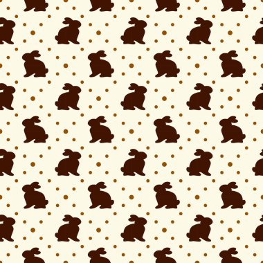 Şirin geometrik Paskalya Dikişsiz desen tasarım bunny ve noktalar ile