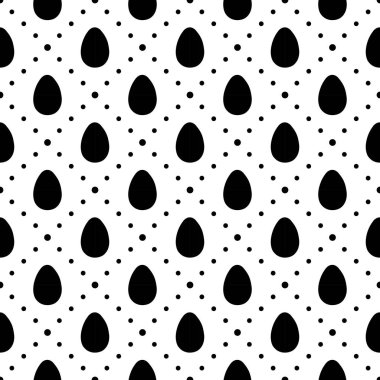 Şirin geometrik tek renkli Paskalya Dikişsiz desen tasarım yumurta ve noktalar ile