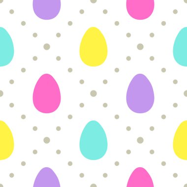 Şirin geometrik Paskalya Dikişsiz desen tasarım yumurta ve noktalar ile