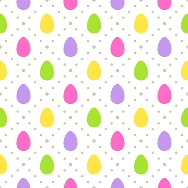 Cute geometric Easter seamless pattern design with egg and dots — Stock Vector