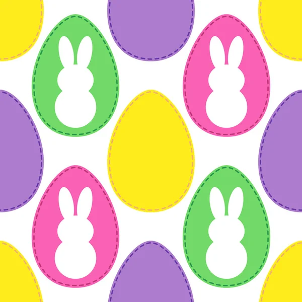 Lindo diseño de patrón sin costuras de Pascua con patchwork huevo brillante — Vector de stock