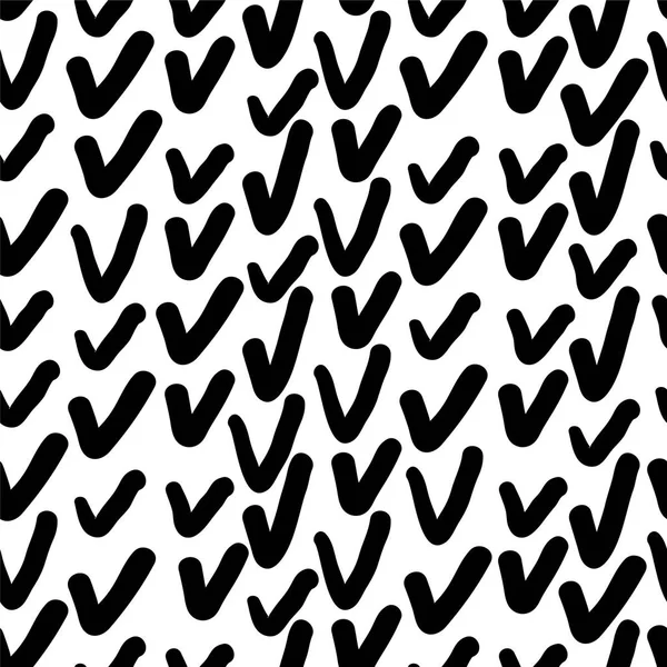 Padrão de repetição sem costura desenhado à mão com formas abstratas pinceladas em preto e branco — Vetor de Stock