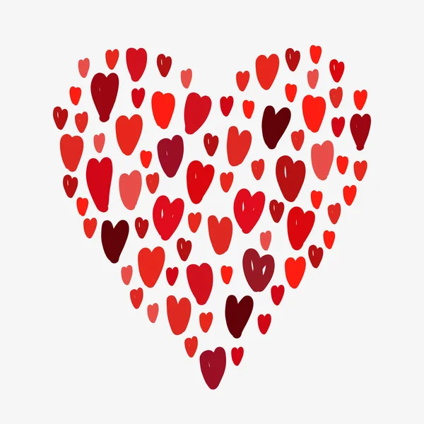 Милий дитячий фон кохання з намальованими серцями — стоковий вектор