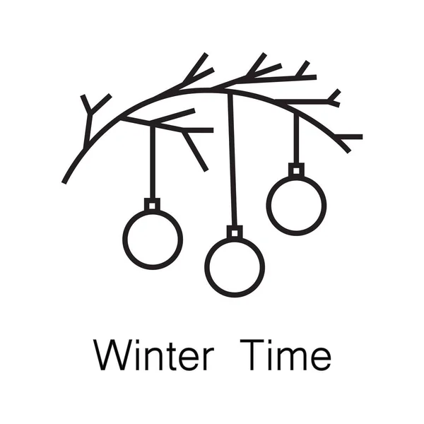 Navidad y Año Nuevo símbolos de vacaciones en línea estilo minimalista arte, ilustración vectorial — Archivo Imágenes Vectoriales