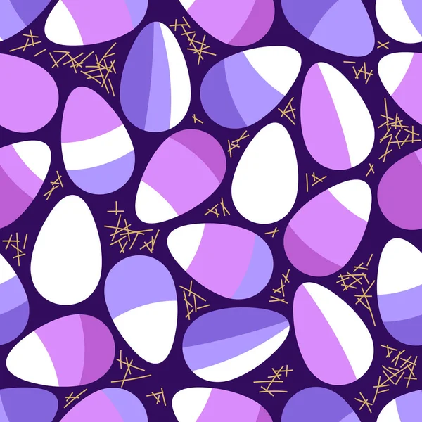 Eye captura Easter Eggs geométrica abstrato sem costura fundo padrão no estilo minimalismo plana — Vetor de Stock