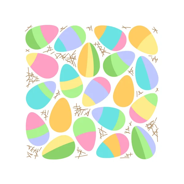 Fondo abstracto geométrico de huevos de Pascua lindo en estilo minimalista plano — Vector de stock