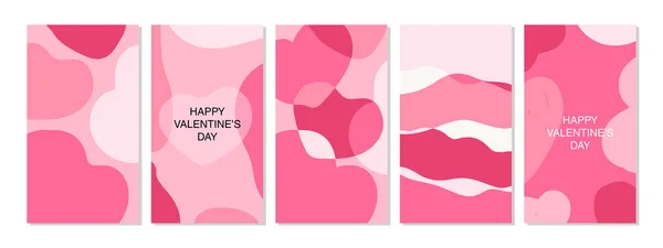 San Valentino creativo sfondi astratti per i modelli di social media, colori rosa — Vettoriale Stock