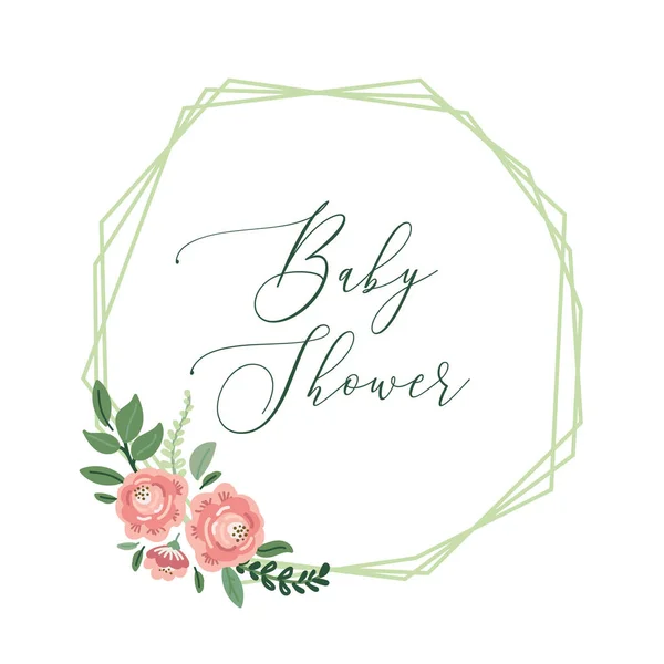 Cute botanical theme floral frame background with bouquets of hand drawn rustic roses and leaves branches in neutral colors — 스톡 벡터