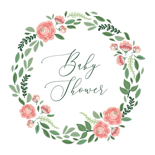 Cute botanical theme floral frame background with bouquets of hand drawn rustic roses and leaves branches in neutral colors — ストックベクタ