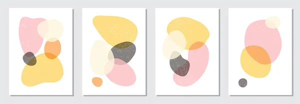Sada minimálních plakátů s abstraktním složením organických tvarů v módním moderním kolážovém stylu — Stockový vektor