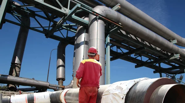 Olie en Gas pijpleidingen bouw — Stockfoto