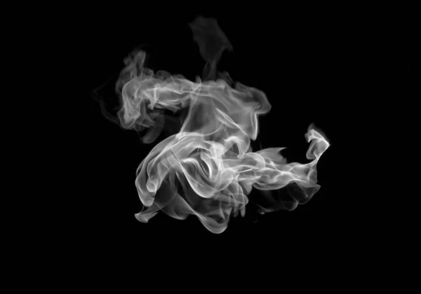Ομίχλη ή καπνός απομονωμένες μαύρο φόντο — Φωτογραφία Αρχείου