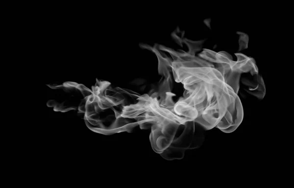 Ομίχλη ή καπνός απομονωμένες μαύρο φόντο — Φωτογραφία Αρχείου