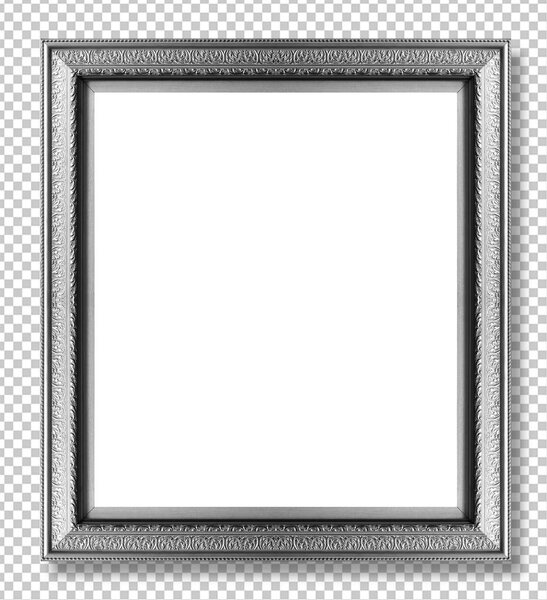 Black picture frame isolated on transparent background.