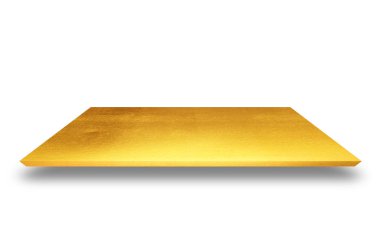 İzole altın metal plaka