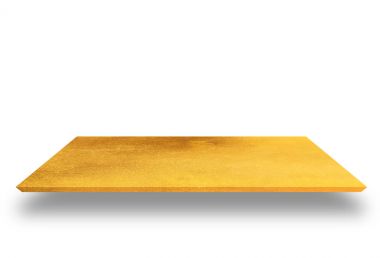 İzole altın metal plaka