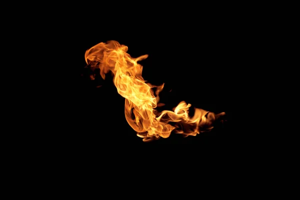 Oheň plameny na černém pozadí — Stock fotografie