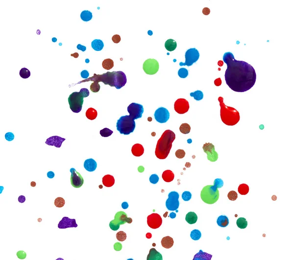 Watercolor drops on the white paper background — Stock Photo, Image