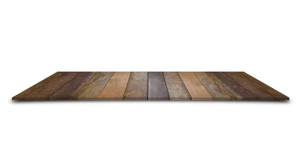 白色背景上的木制台面 — 图库照片