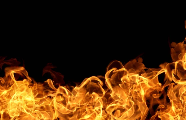 Fire Flames Black Background Abstract — Stock Photo, Image