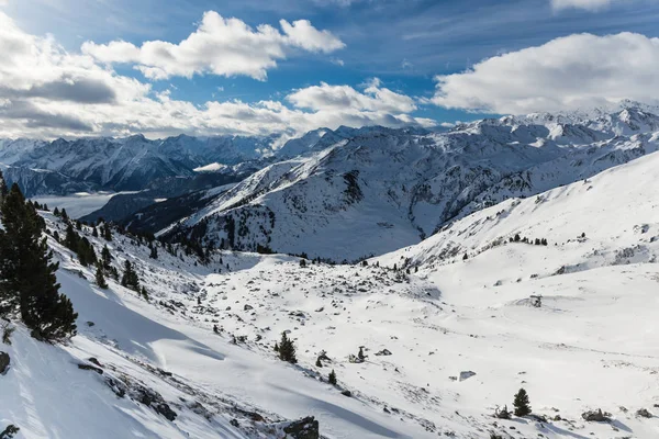 Montanhas Nevadas Alpes Austríacos — Fotografia de Stock