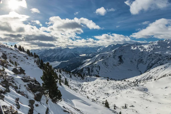 Montanhas Nevadas Alpes Austríacos — Fotografia de Stock