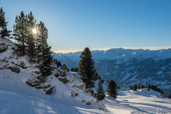 Montanhas Nevadas Alpes Austríacos — Fotografia de Stock