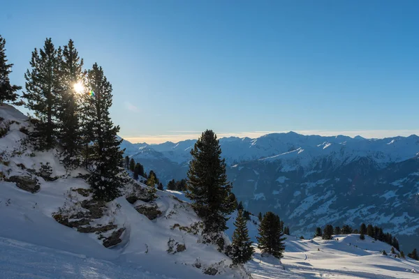 Montanhas Nevadas Alpes Austríacos — Fotografia de Stock