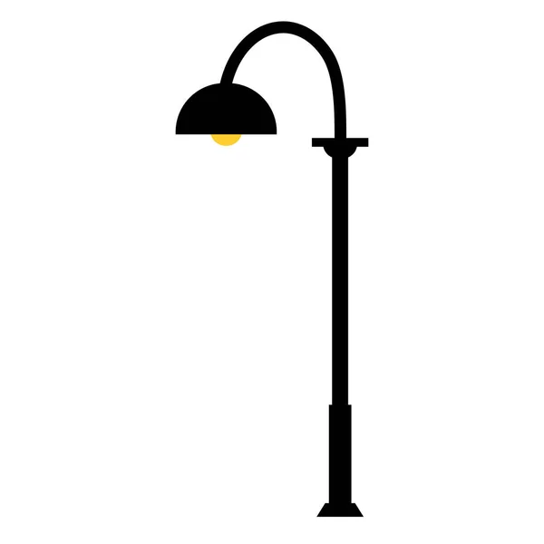 Street light black silhouette isolated on white background. Set of modern and vintage street lights. Elements for landscape construction. Vector illustration for any design. — Stock Vector