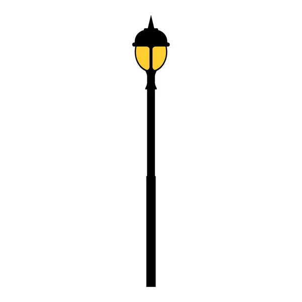 Street light black silhouette isolated on white background. Set of modern and vintage street lights. Elements for landscape construction. Vector illustration for any design. — ストックベクタ