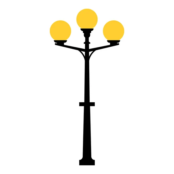 Straat licht zwart silhouet geïsoleerd op witte achtergrond. Set van moderne en vintage straatverlichting. Elementen voor landschapsbouw. Vector illustratie voor elk ontwerp. — Stockvector