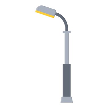 Beyaz arka planda izole edilmiş sokak lambası çizgi filmi. Modern ve klasik sokak lambası. Manzara inşaatı için elementler. Herhangi bir tasarım için vektör illüstrasyonu.