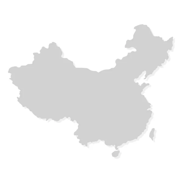 Chińska mapa na białym tle. Mapa z cieniem. Ilustracja wektora dla każdego projektu. — Wektor stockowy