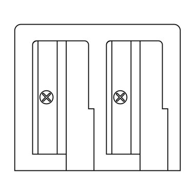 Beyaz arka planda izole edilmiş kalem açacağı. Çizgi film tarzı. Herhangi bir tasarım için vektör illüstrasyonu.