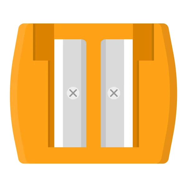 Πορτοκαλί Ξύστρα Μολυβιού Απομονωμένη Λευκό Φόντο Στυλ Καρτούν Εικονογράφηση Διανύσματος — Διανυσματικό Αρχείο