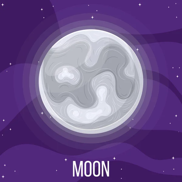 Luna Espacio Universo Colorido Con Luna Ilustración Vectorial Estilo Dibujos — Vector de stock