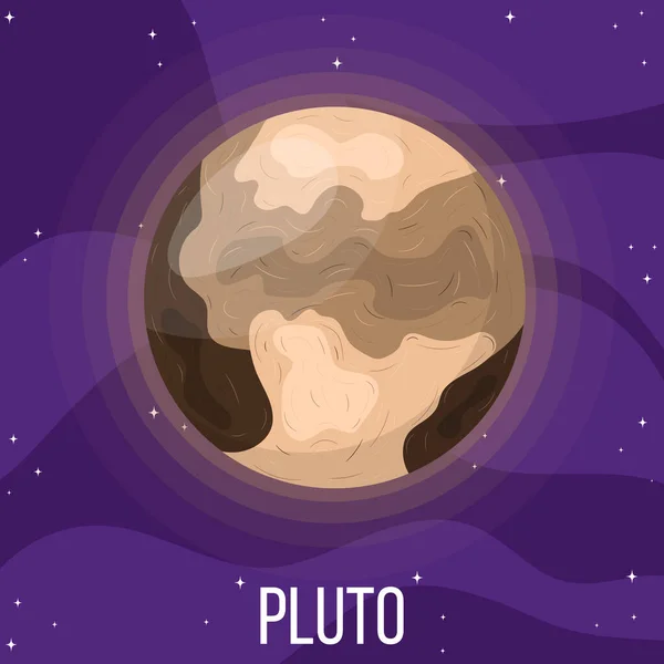 Pluto Planeet Ruimte Kleurrijk Universum Met Pluto Cartoon Stijl Vector — Stockvector