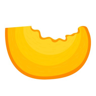 Çizgi film, beyaz arka planda izole edilmiş egzotik şeftali dilimi. Sağlıklı yaşam için yaz meyveleri. Organik meyve. Çizgi film tarzı. Herhangi bir tasarım için vektör illüstrasyonu.