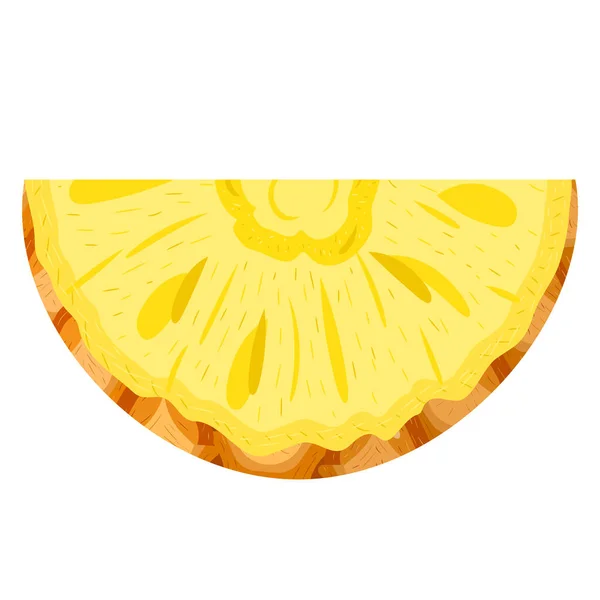 新鮮なカットスライスパイナップルフルーツは白い背景に隔離されています 健康的なライフスタイルのための夏の果物 有機果実 漫画風 任意のデザインのベクトルイラスト — ストックベクタ