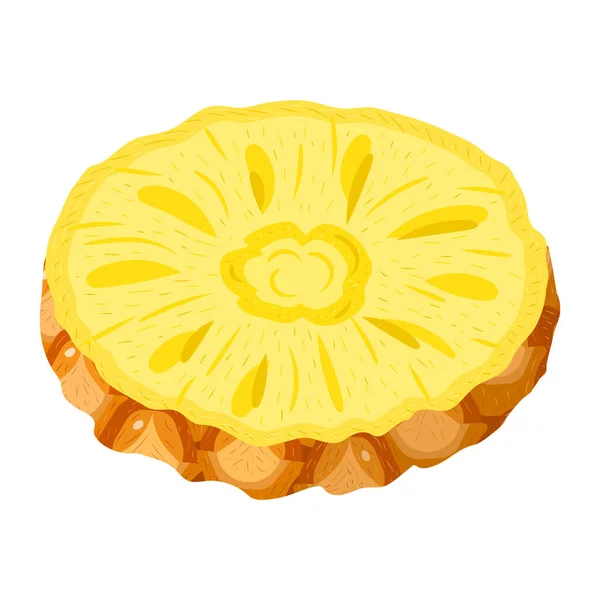 Tranche Fraîche Coupe Ananas Ananas Fruits Isolés Sur Fond Blanc — Image vectorielle