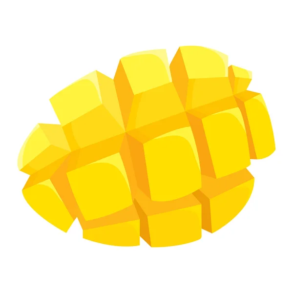 Fresco Mango Corte Exótico Brillante Aislado Sobre Fondo Blanco Frutas — Vector de stock