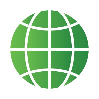 Beyaz arkaplanda yeşil web sitesi simgesi izole edildi. Çevre konsepti. Herhangi bir tasarım için vektör illüstrasyonu.