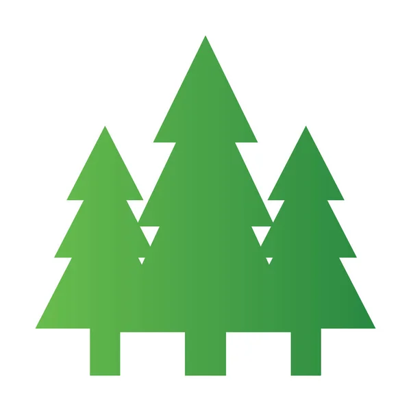 緑のモミの木のアイコンは 白い背景に隔離された 環境概念 任意のデザインのベクトルイラスト — ストックベクタ