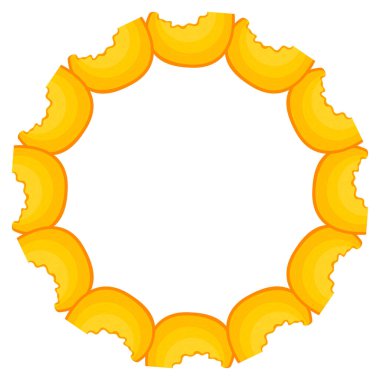 Parlak şeftali ağacından çelenk ve yazı için yer var. Karikatür organik tatlı yiyecekler. Sağlıklı yaşam için yaz meyveleri. Herhangi bir tasarım için vektör illüstrasyonu.