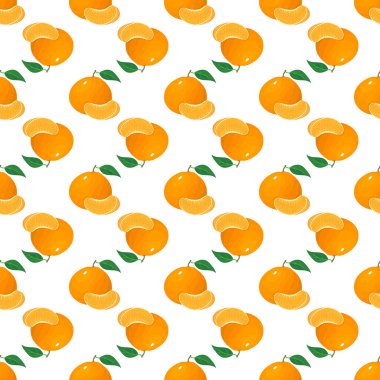 Tertemiz, parlak egzotik bir bütün ve beyaz arka planda izole edilmiş mandalina ya da mandalina dilimleri. Sağlıklı yaşam için yaz meyveleri. Organik meyve. Herhangi bir tasarım için vektör illüstrasyonu.